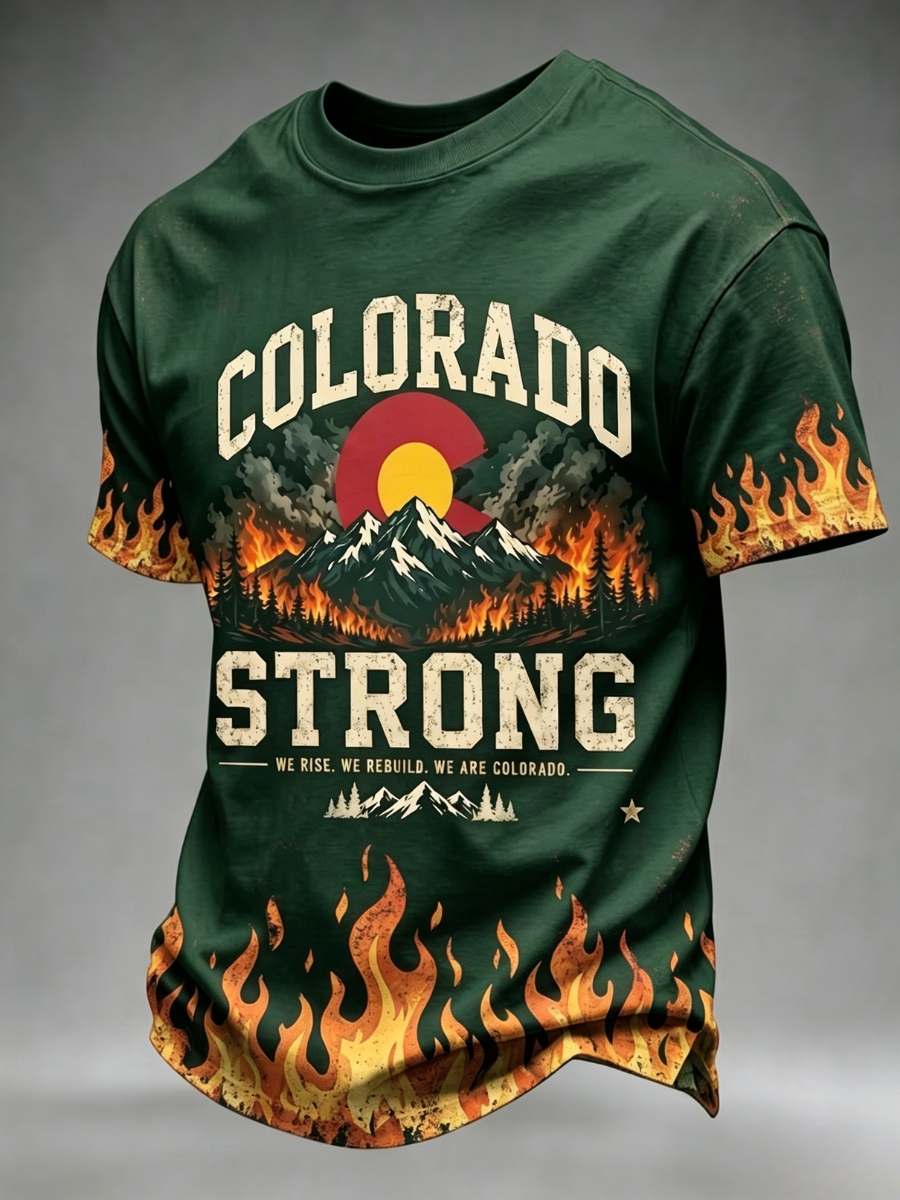 Men'S Colorado Strong Print Short Sleeve T-Shirt