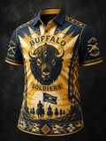 Men's Black Buffalo Soldier Print Top