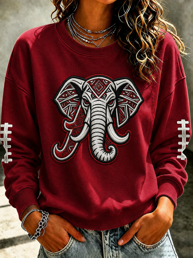 Women'S Rugby Printed Round Neck T-Shirt