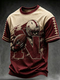 Men's Football Print Casual T-Shirt