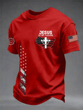 Men's American Flag Printed Casual Independence Day Patriotic T-shirt