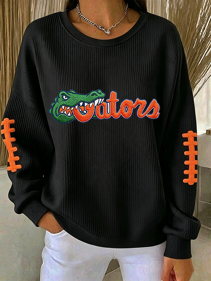 Women'S Football Print Casual Sweatshirt