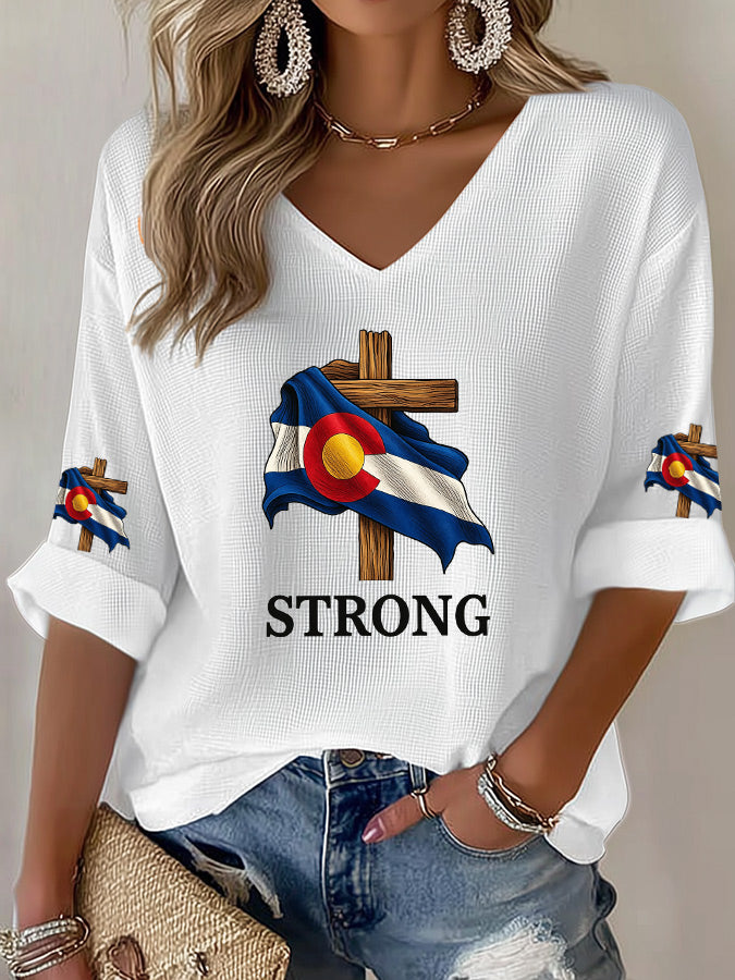 Women's casual Colorado waffle T-shirt