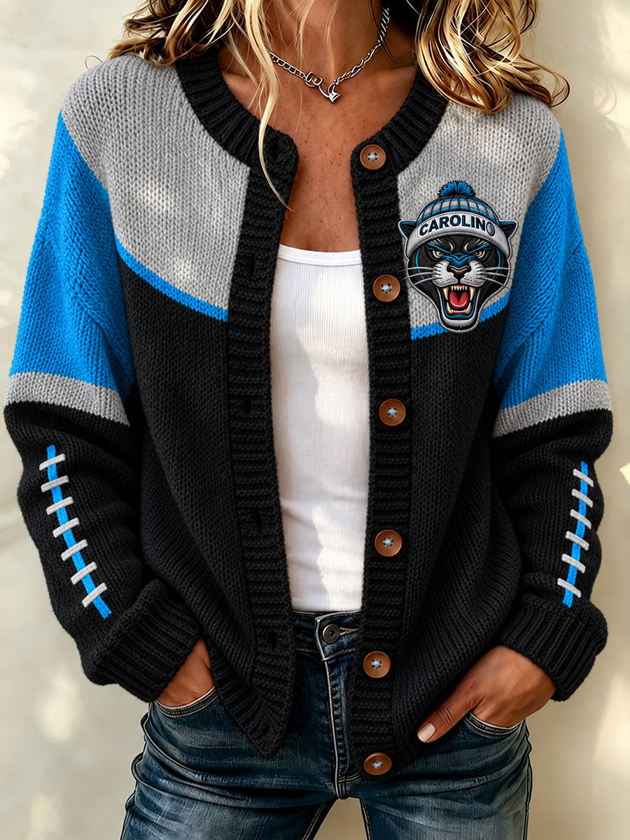 Women's American football knit cardigan