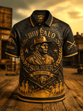 Men's Black Buffalo Soldier Print Top