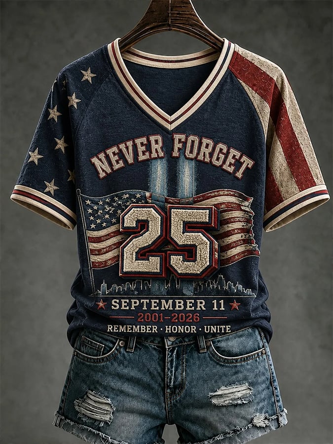 9.11 Never Forget Printed T-Shirts