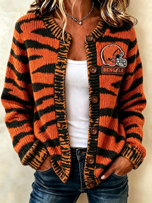 Ladies' Casual Football Fan Casual Cardigan