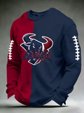 Men's Houston Texans Bull Skyline Football Printed T-shirt