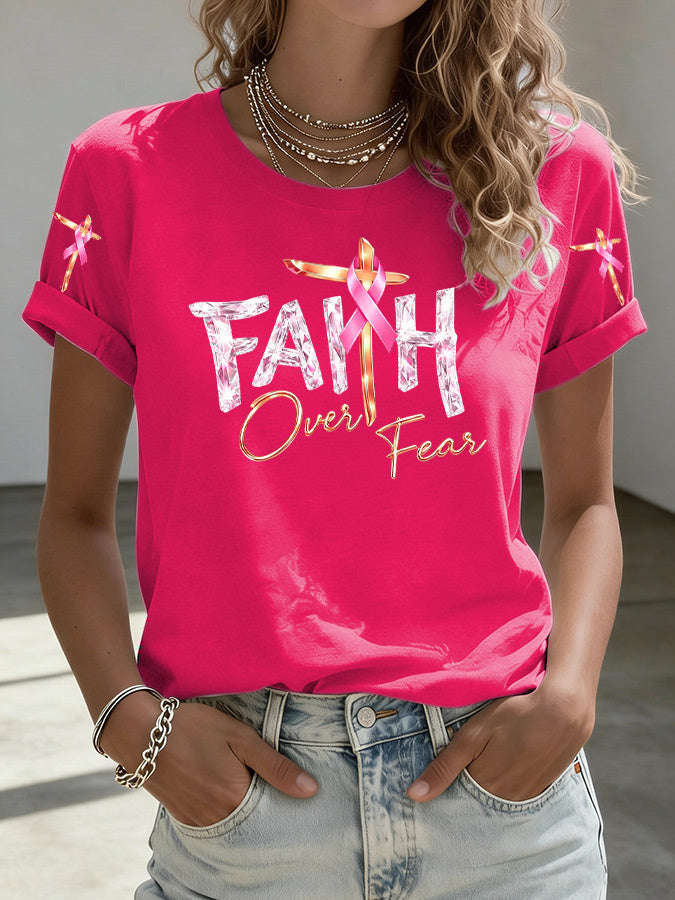 Women'S Faith Printed Casual T-Shirt