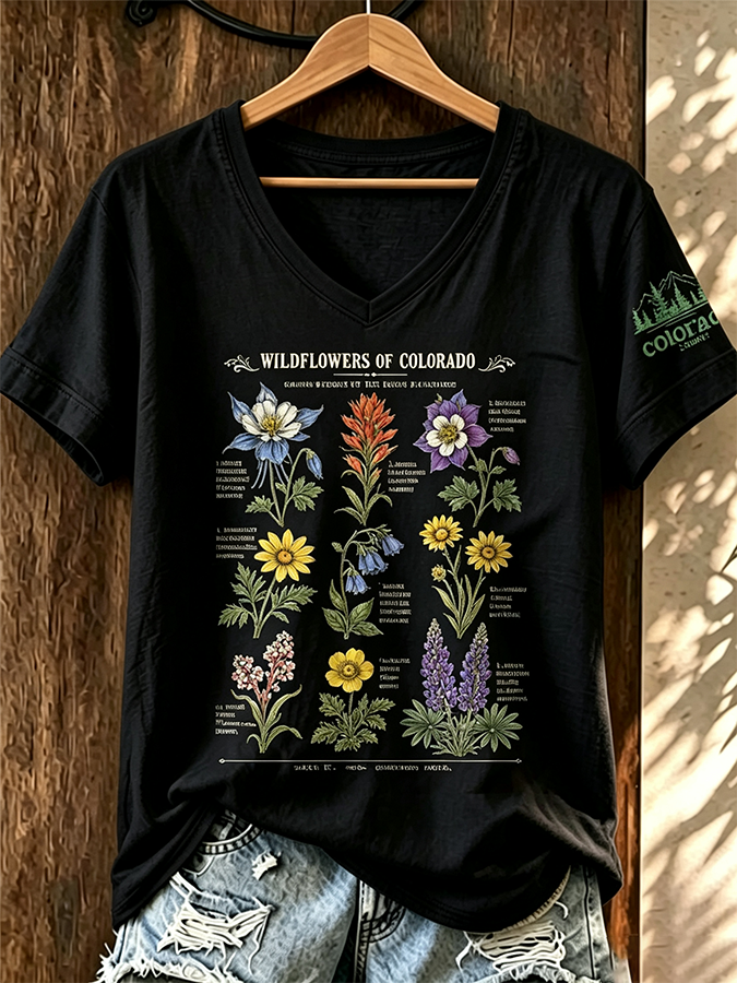 Women'S Colorado Printed V-Neck T-Shirt
