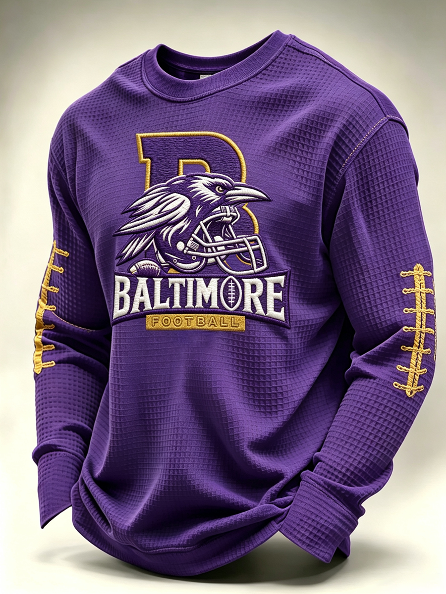 Men'S Football Printed Waffle T-Shirt