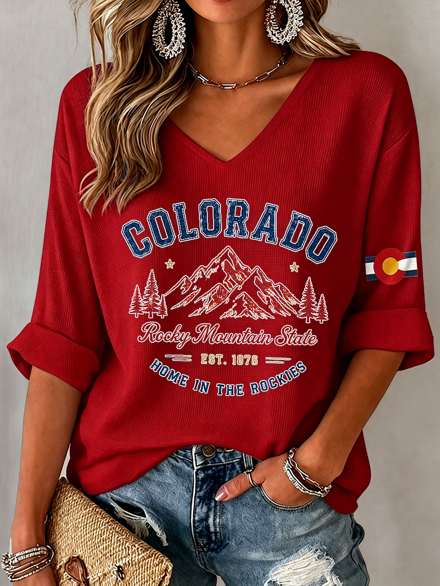 Women's Colorado Rocky Mountain State Est 1876 Vintage Top