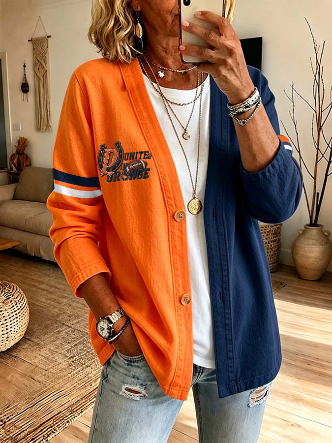 Women'S Football Printed Cardigan