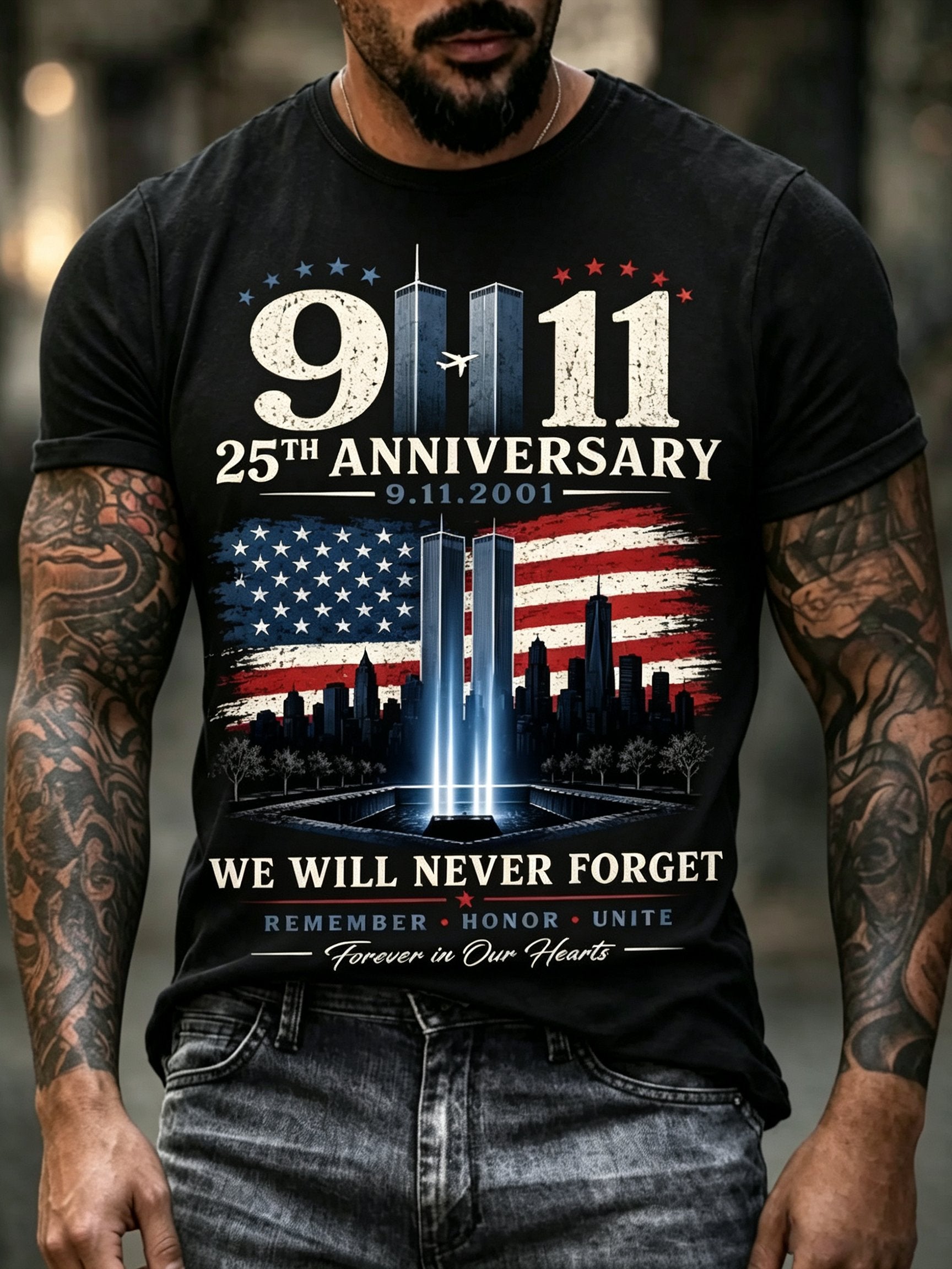 Men's 9.11 Never Forget Printed T-shirt