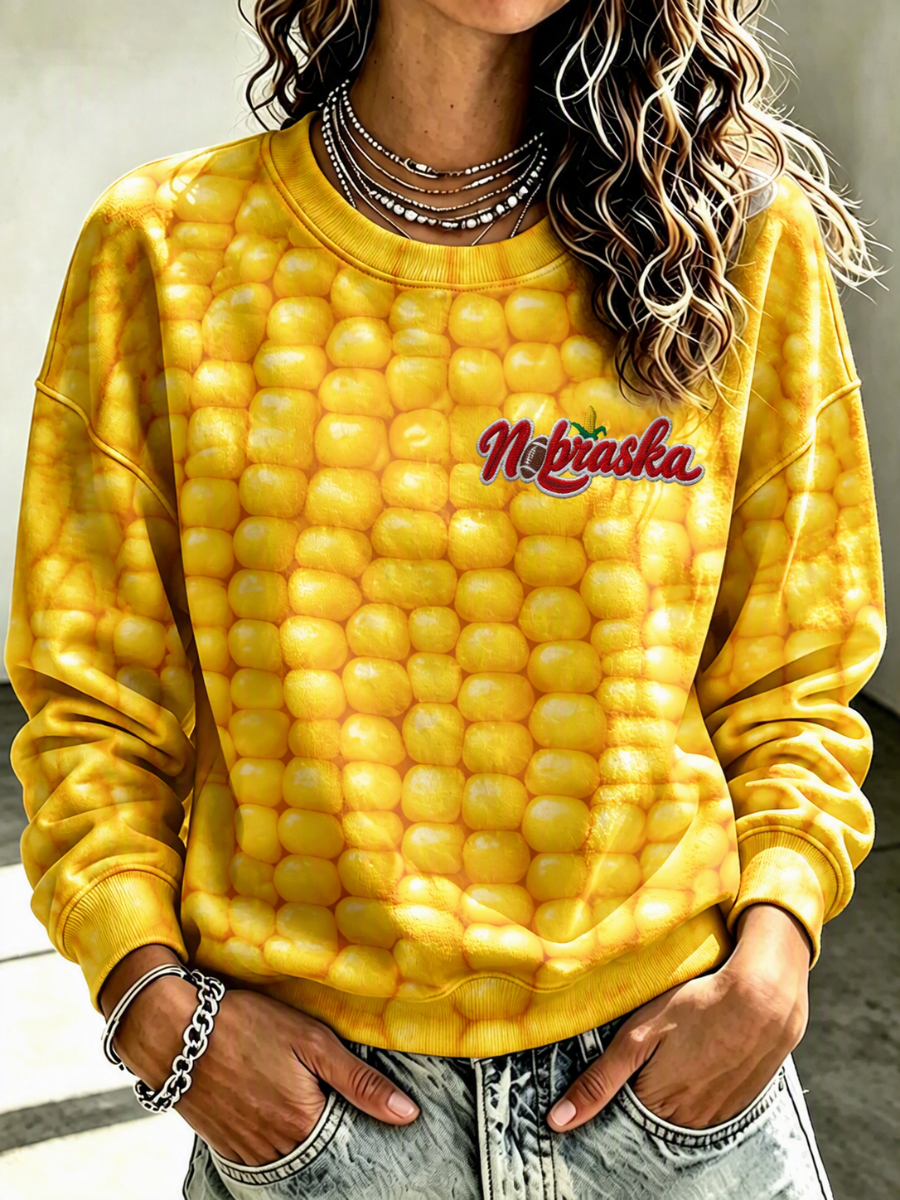 Women's Retro Football Round Neck Sports Shirt