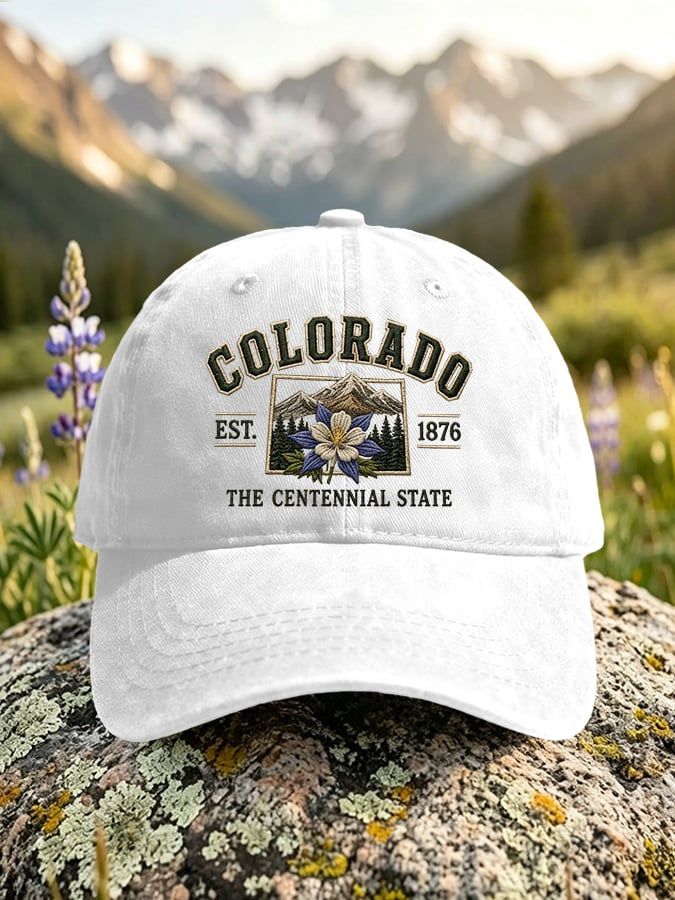 Retro Colorado Est. 1876 The Centennial State Print Baseball Cap