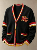 Men'S Casual Football Printed Cardigan