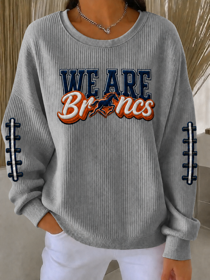 Women'S Football Fans Print Casual Sweatshirt