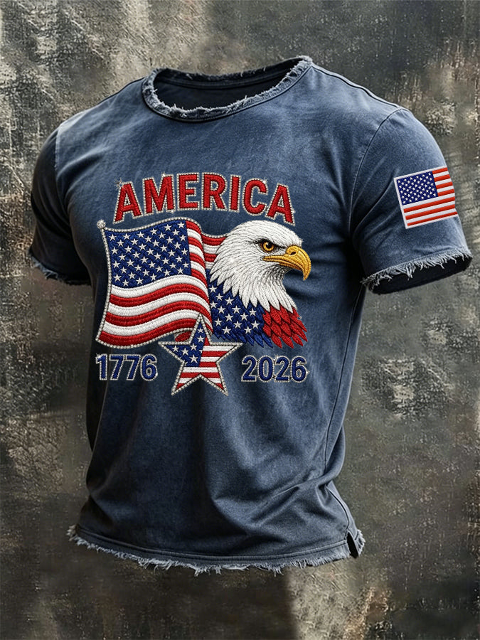 Men'S America Flag Printed Casual T-Shirt