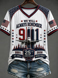 Women's 9/11 Commemorative Print Casual Top