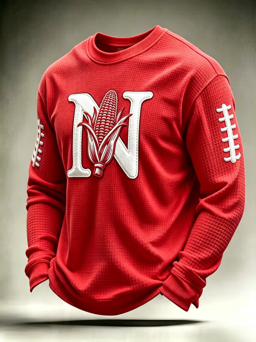 Men'S Football Printed Waffle T-Shirt