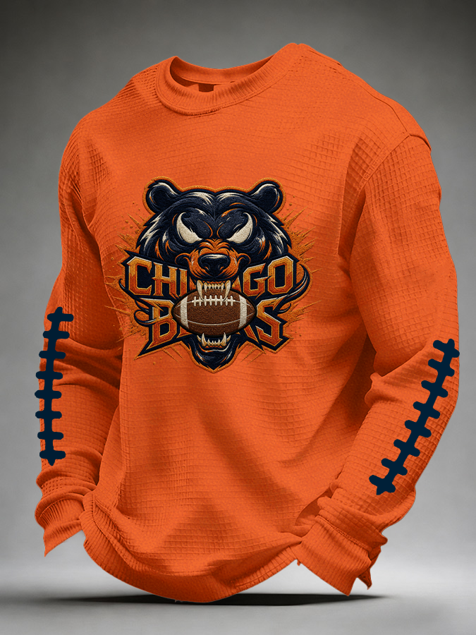 Men'S Football Printed Waffle T-Shirt
