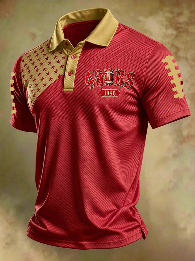 Men'S Football Printed Polo Shirt
