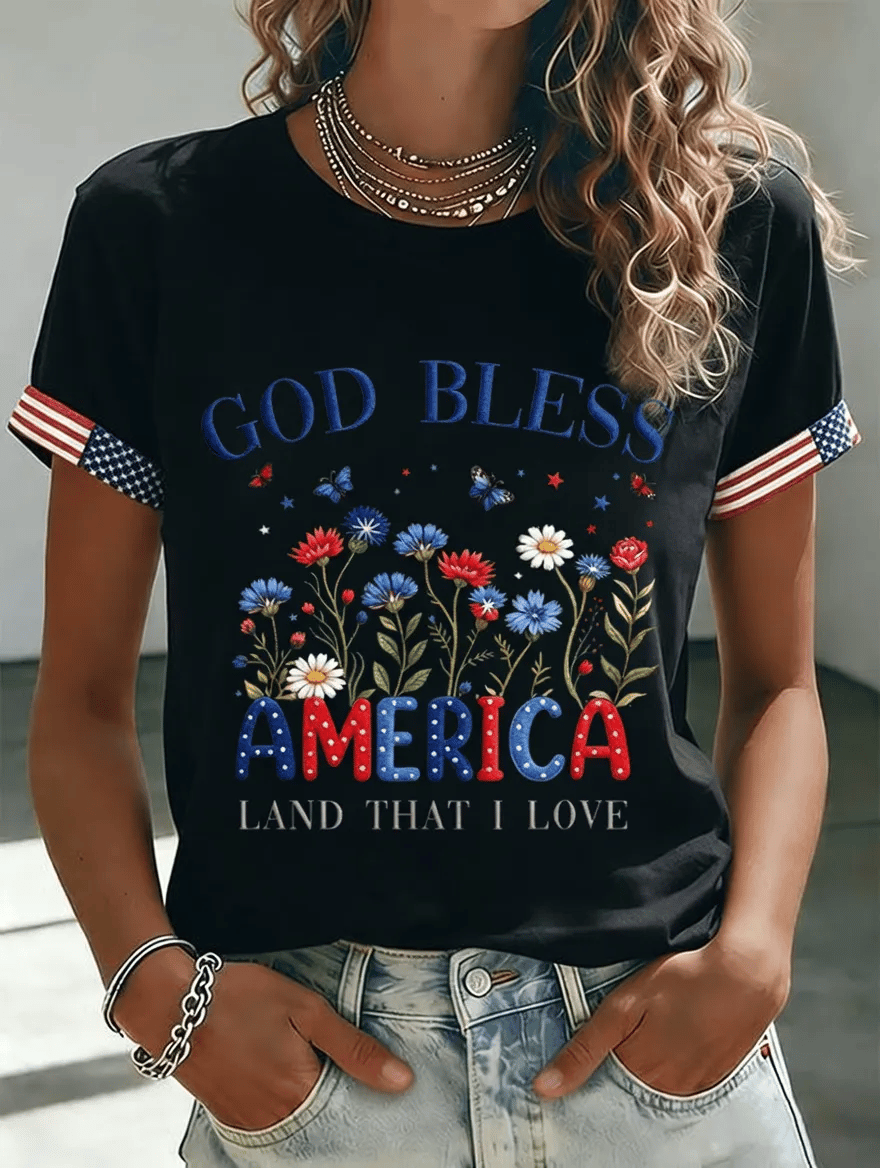 Women's 250Th Anniversary Independence Day  Print T-shirt