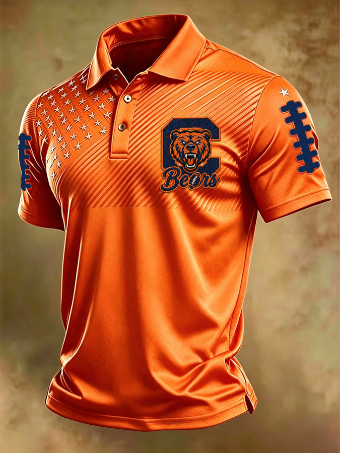 Men'S Retro Football Polo Shirt