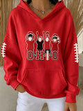 Women's Football Fan Printed Vintage Hoodie