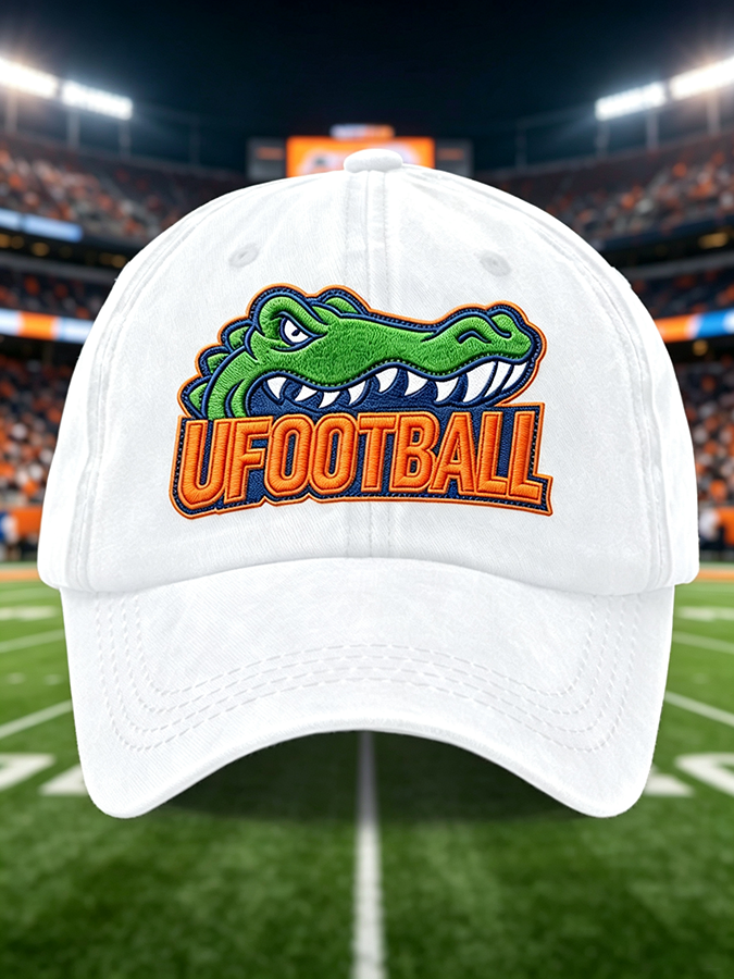 Unisex Football Print Washed Duckbill Cap