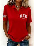 Women's Red Friday Printed Polo Shirt