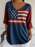 Women's Retro  250Th Anniversary Celebration Of The Founding Of The United States Print T-Shirt