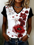 Women's Casual Memorial Day Print T-shirt