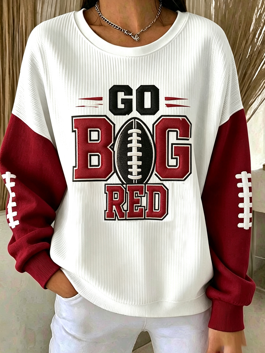 Women'S Football Print Casual Sweatshirt