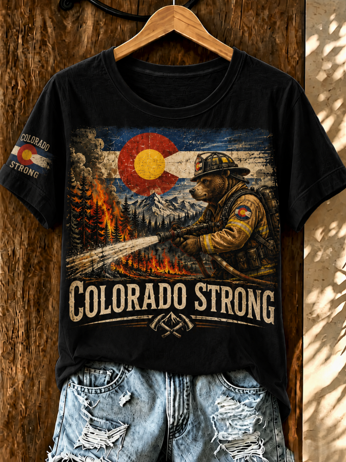 Women'S Colorado Strong Printed Casual Short-Sleeve T-Shirt
