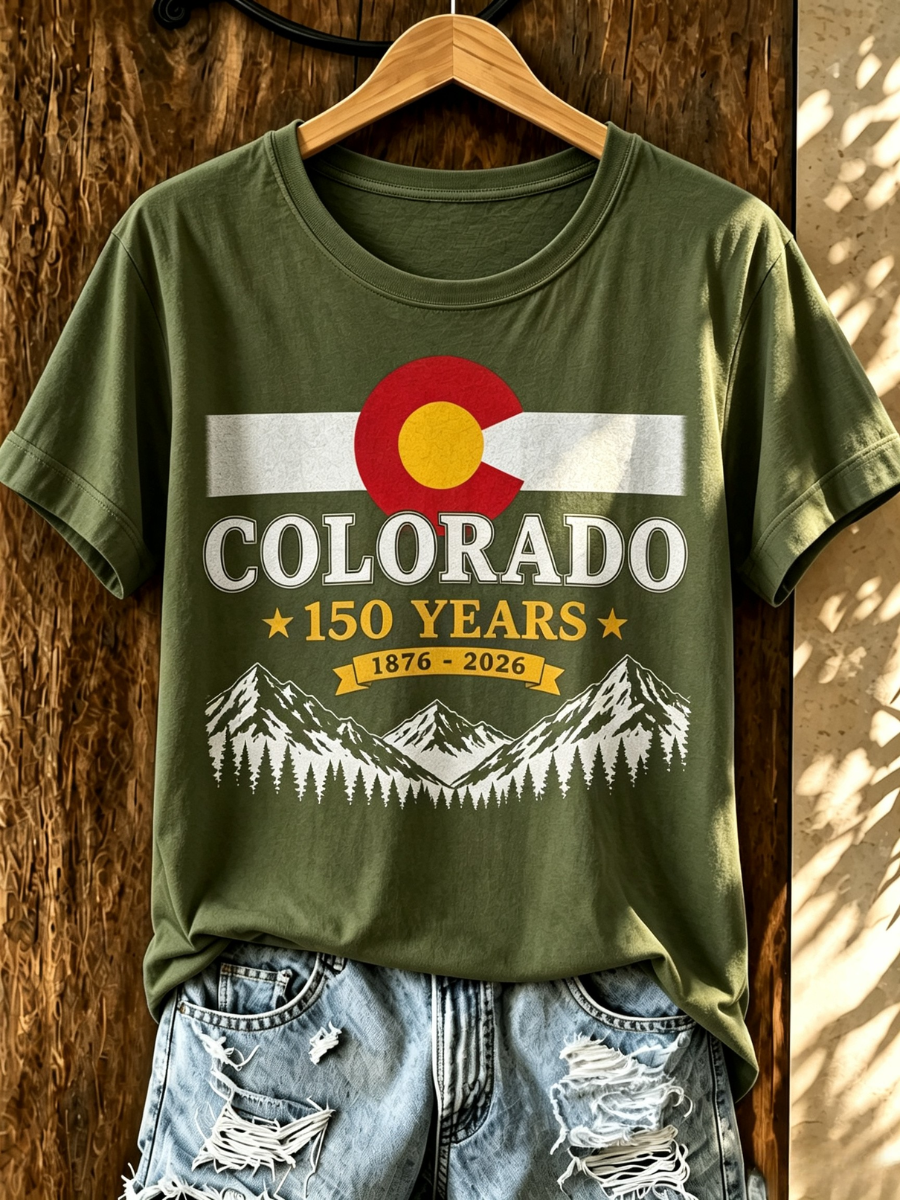 Women's Colorado Strong Cotton And Linen Round Neck Top