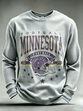 Men's Football Fan Round Neck Waffle Hoodie