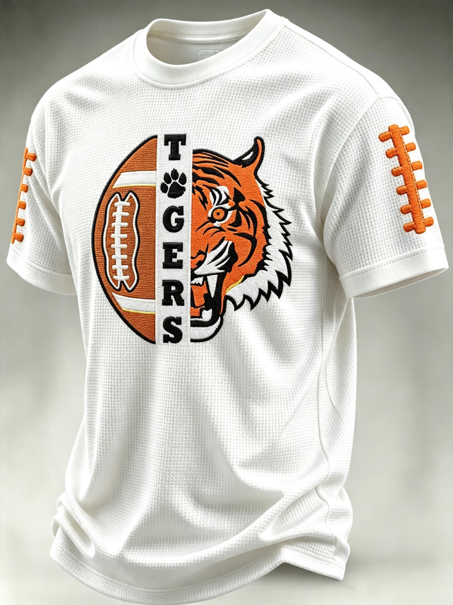 Men's Football Print Waffle T-Shirt