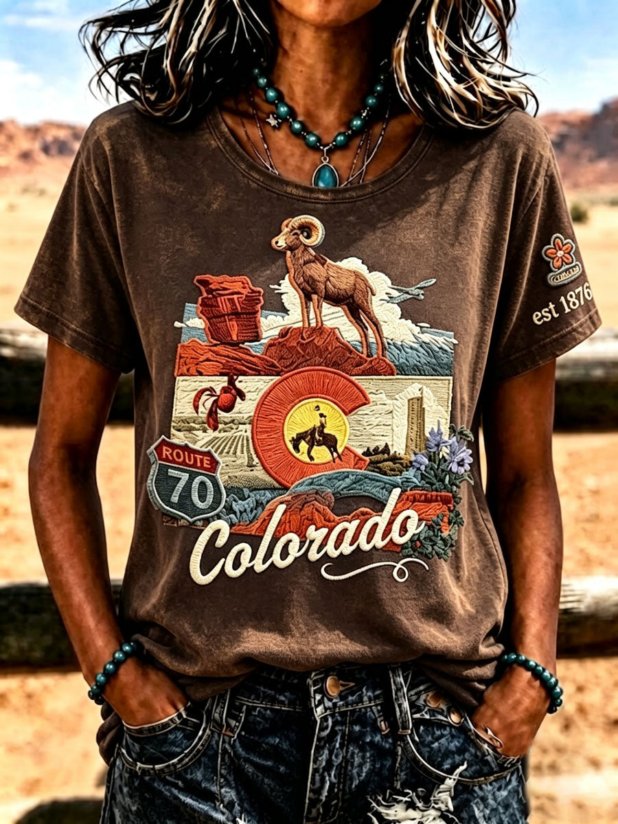 Women's Colorado 150years Anniversary Casual T-shirt