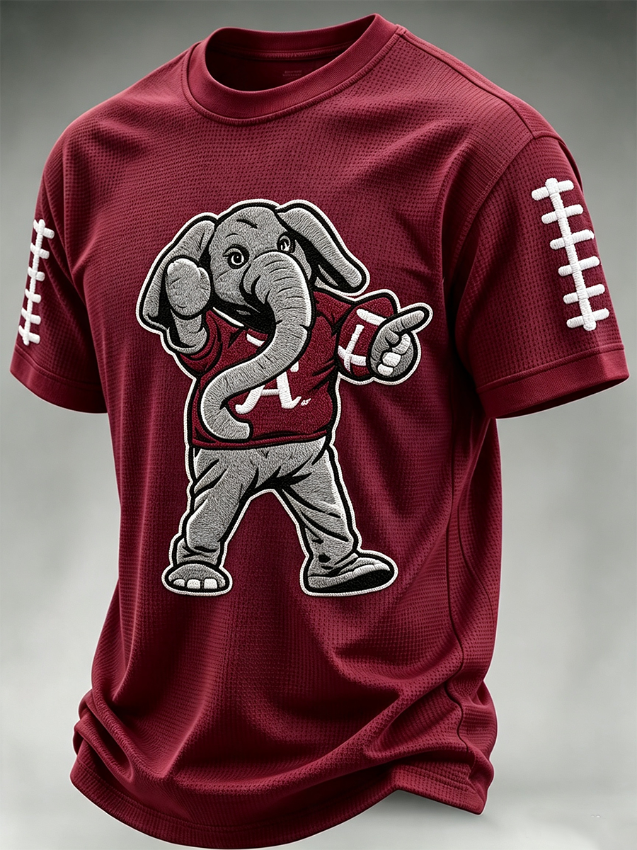 Men's Football Pattern Waffle T-Shirt