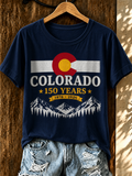 Women's Colorado Strong Cotton And Linen Round Neck Top