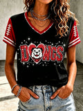 Women'S Football Print Short-Sleeve T-Shirt