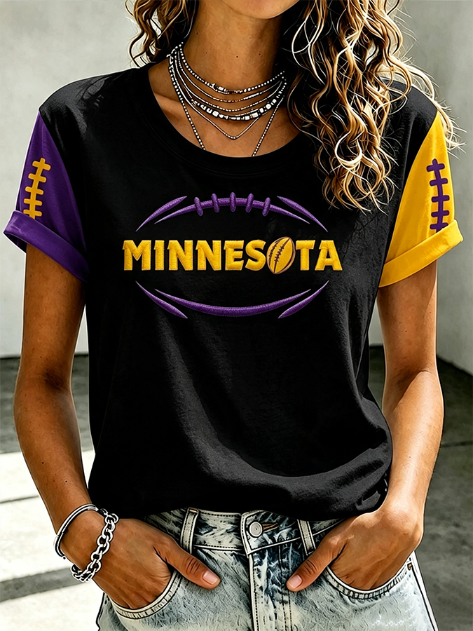 Women's Football Print Short-Sleeve T-Shirt