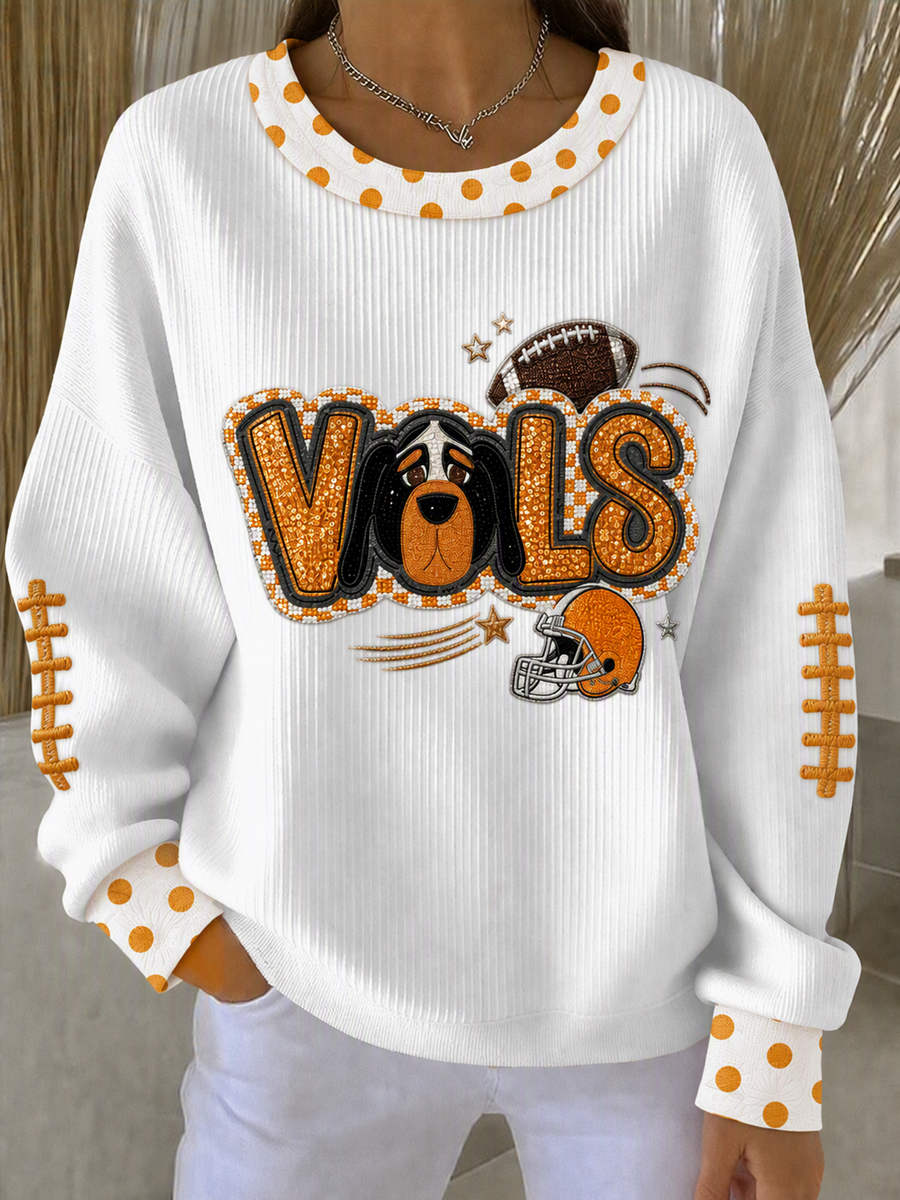 Women'S Football Print Casual Sweatshirt