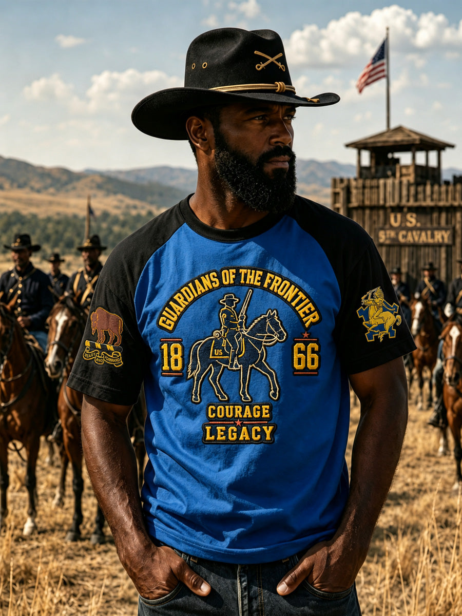 Retro Buffalo Soldier Art Print Men's Casual T-Shirt