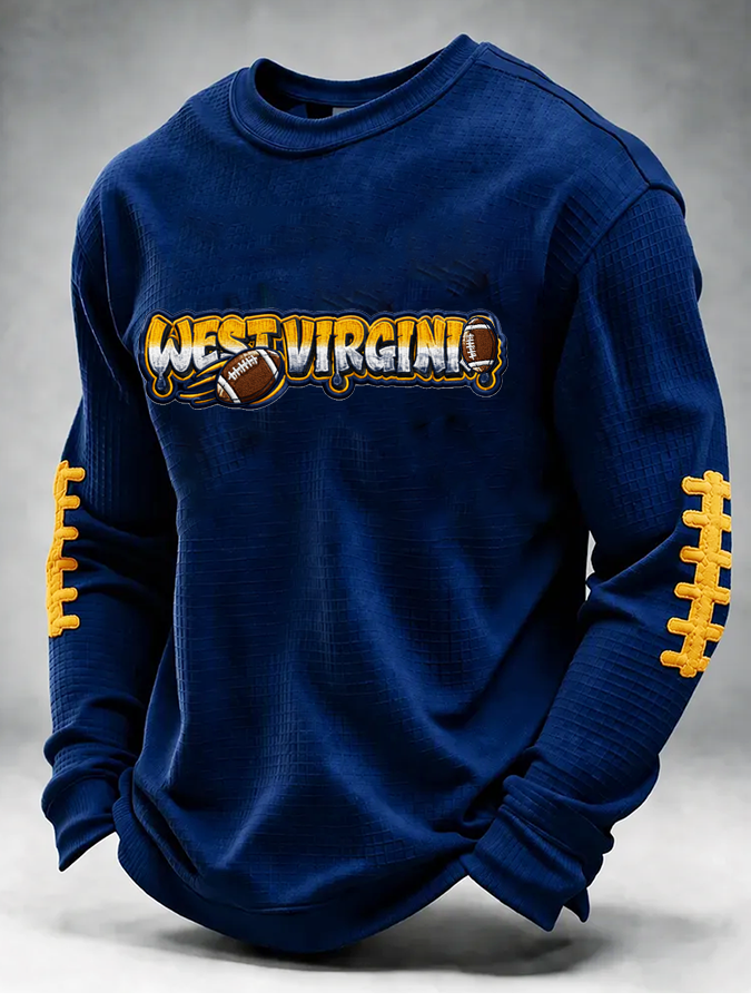 Men'S Football Printed Waffle T-Shirt
