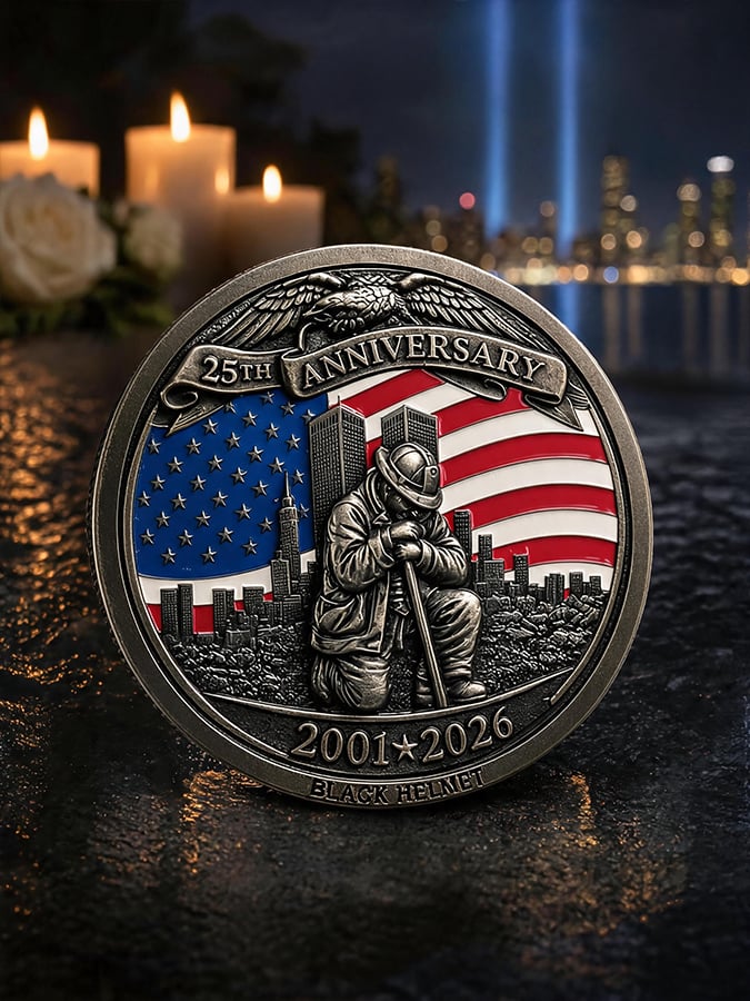 Unisex America's 9/11 Patriot Day Print Pin-back Button