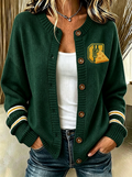 Women's Green Bay Packers Cheesehead Logo Embroidered Cardigan