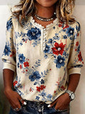 Women's 250th Anniversary Print Half Sleeve Casual Blouse